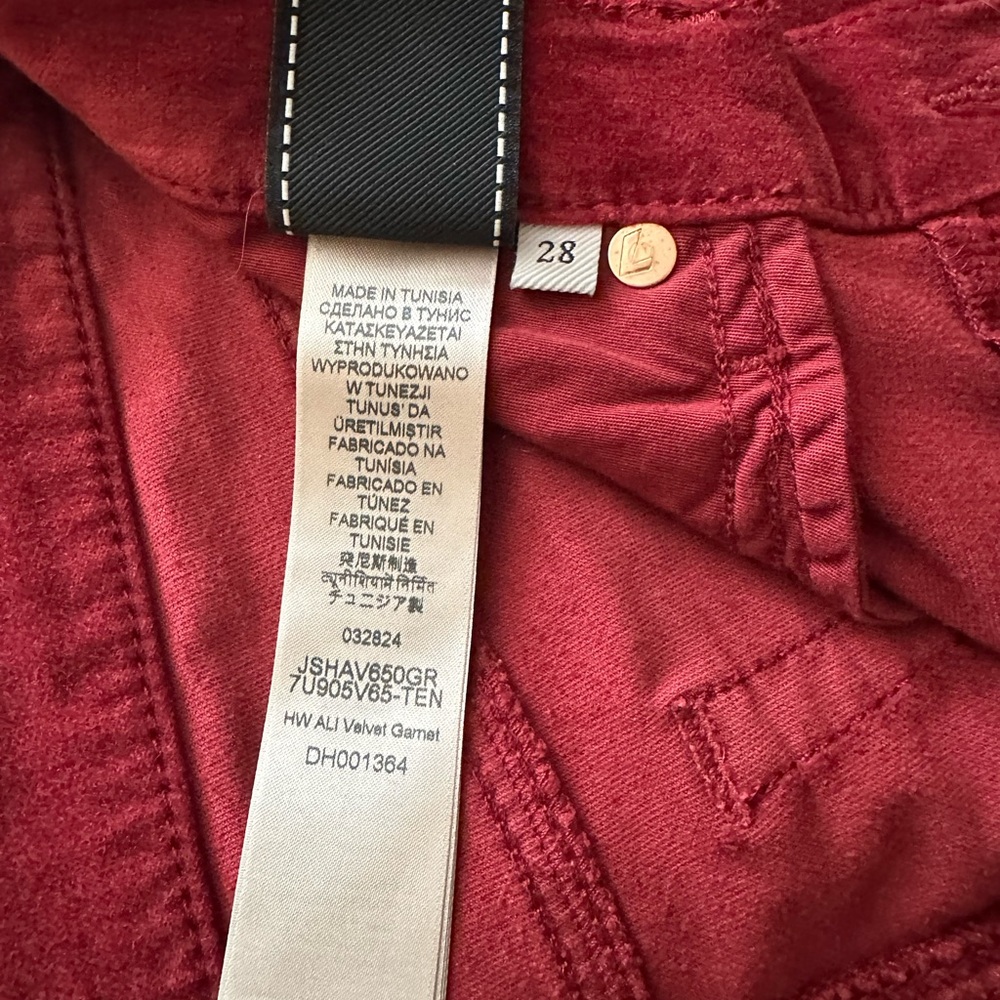 7 For All Mankind Red Flare Jeans - Picture 7 of 10